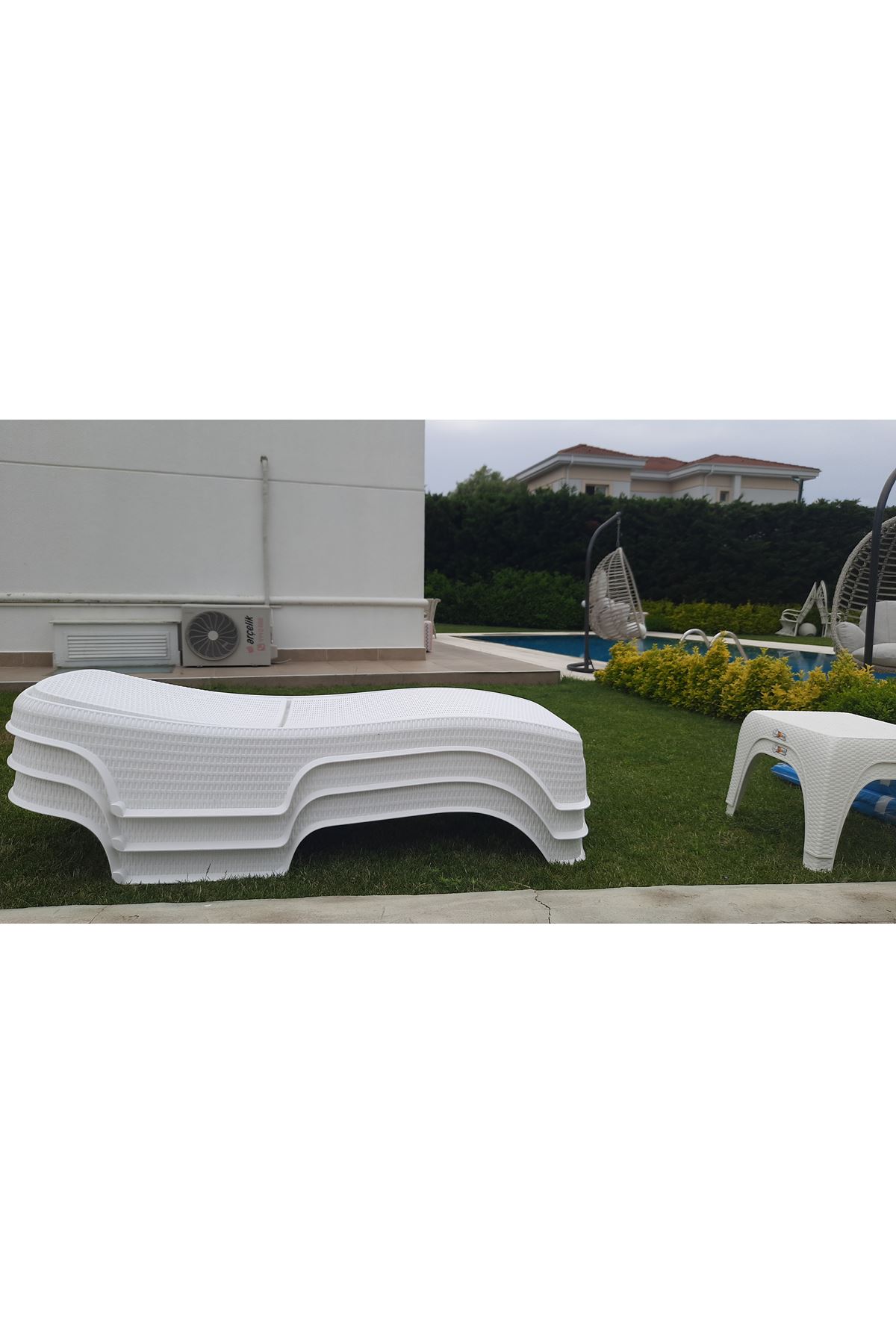 Brezza Royal Rattan Şezlong Beyaz