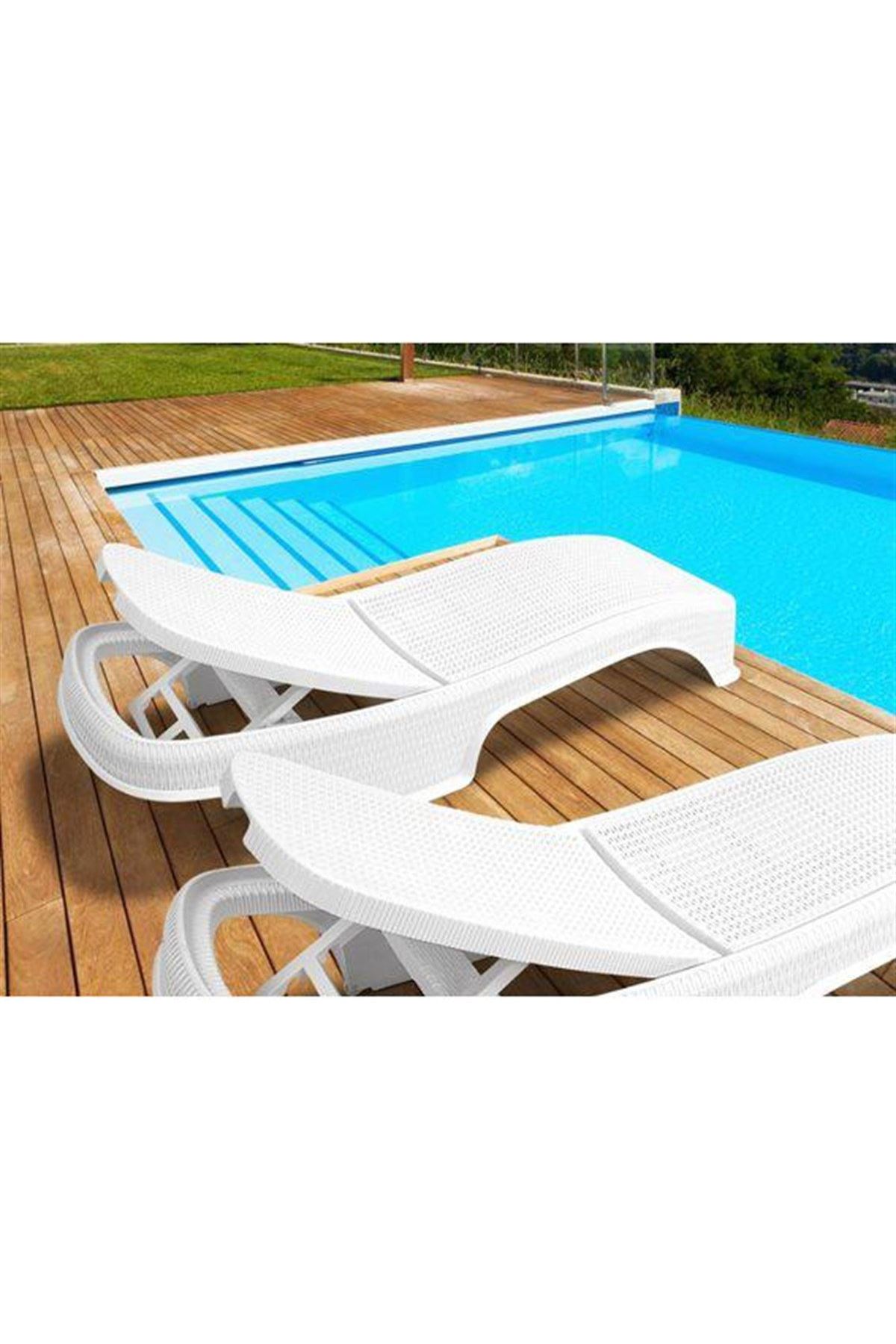 Brezza Royal Rattan Şezlong Beyaz