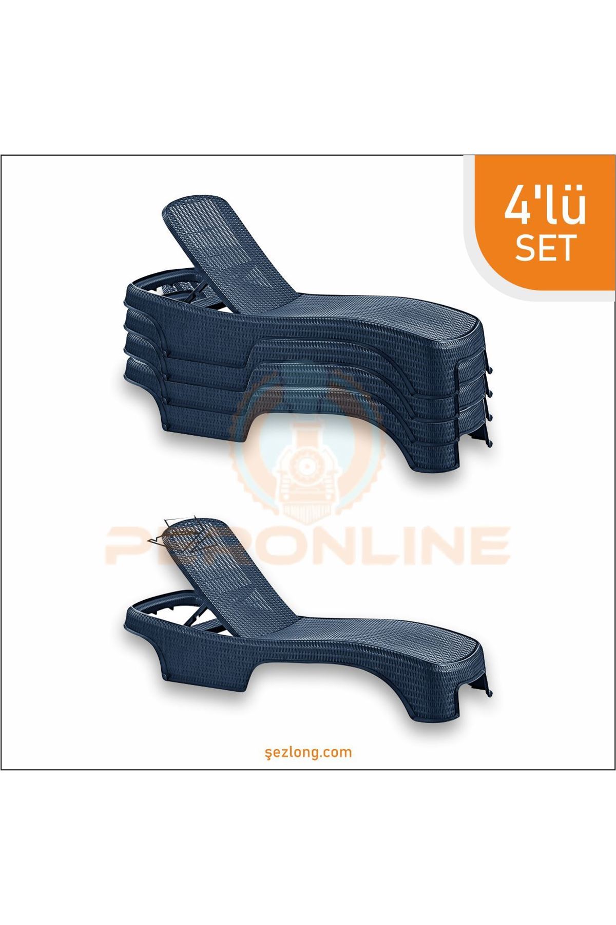 Brezza Royal Rattan Şezlong 4 Adet