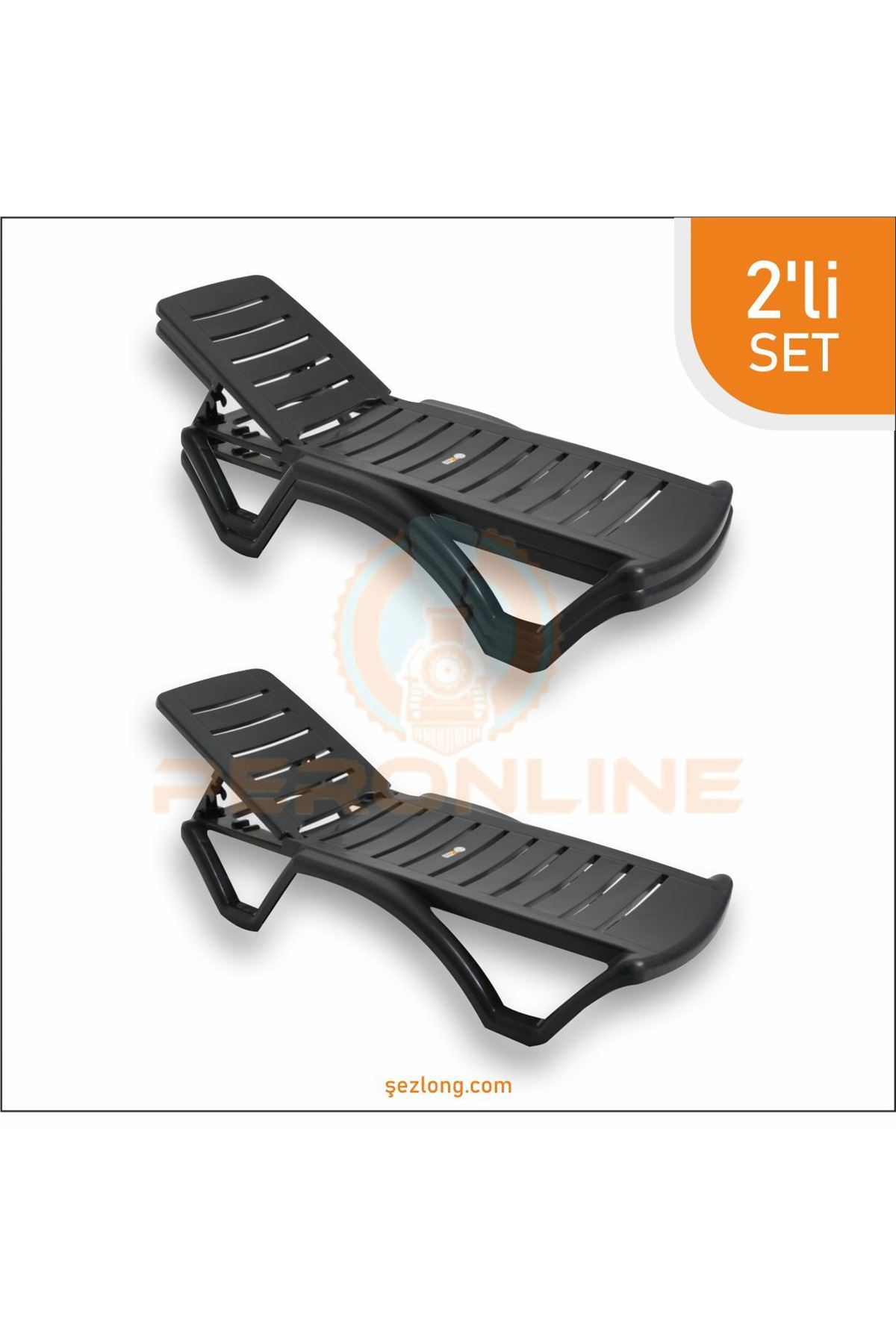 Brezza Elite Şezlong Antrasit 2 Adet
