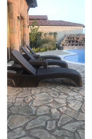 Brezza Rattan Şezlong Bitter Kahve