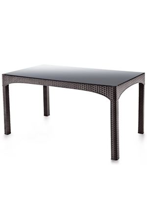 Şenyayla Rattan Dikdörtgen Kapalı Camlı Masa 