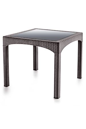 Brezza Rattan Kare Camlı Masa