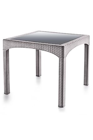 Brezza Rattan Kare Camlı Masa
