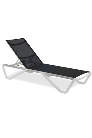 Papatya Wave Aliminyum Şezlong Antrasit Beyaz