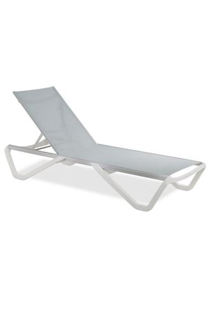 Papatya Wave Aliminyum Şezlong  Gri Beyaz