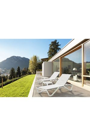 Papatya Wave Aliminyum Şezlong Beyaz