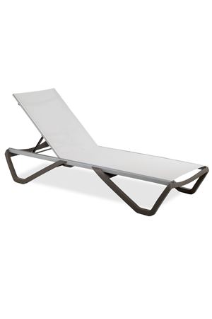 Papatya Wave Aliminyum Şezlong   Beyaz Küllü Kahve