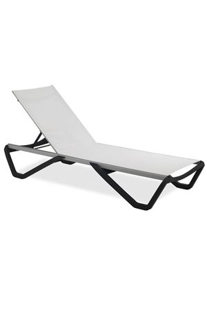 Papatya Wave Aliminyum Şezlong Beyaz Antrasit 