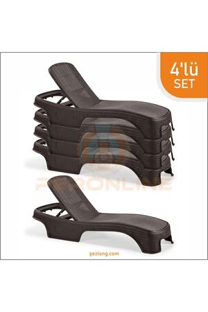 Brezza Royal Rattan Şezlong 4 Adet