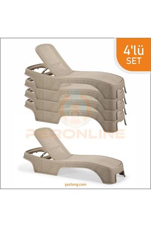 Brezza Royal Rattan Şezlong 4 Adet